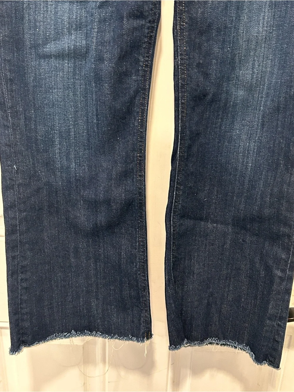 J.Crew Demi-Boot Crop Dark Indigo Raw Hem Denim Jeans Size 31